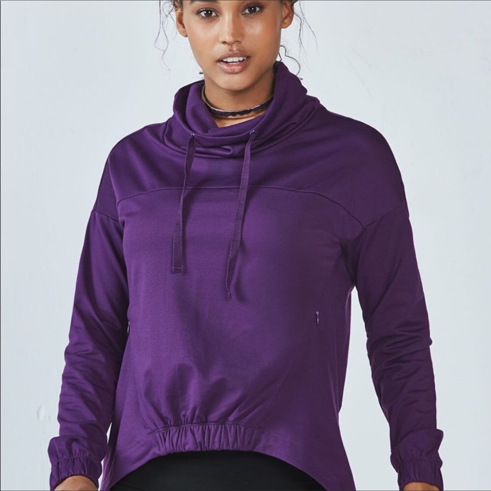 Fabletics Europa Drawstring Cowl Hi-lo Hem Pullover Sweatshirt, size Small 💜